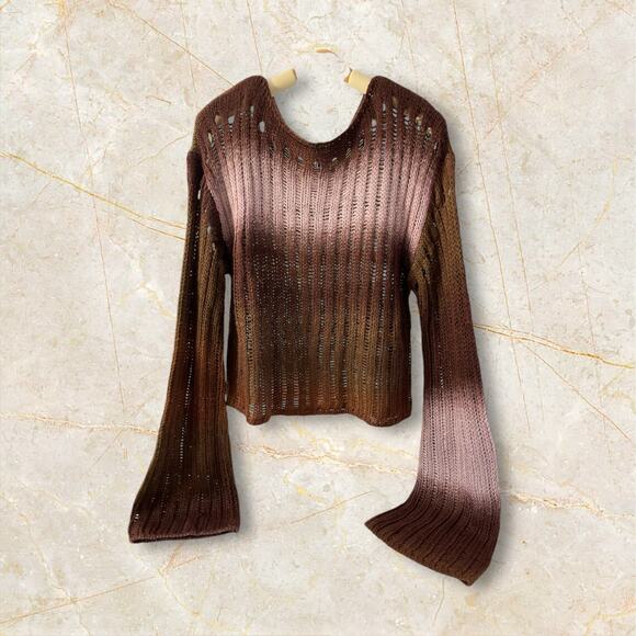 Arizona Jean Co. Women’s Knit Sweater Size M Brown Ombre Bell Sleeve NWT - Picture 2 of 13